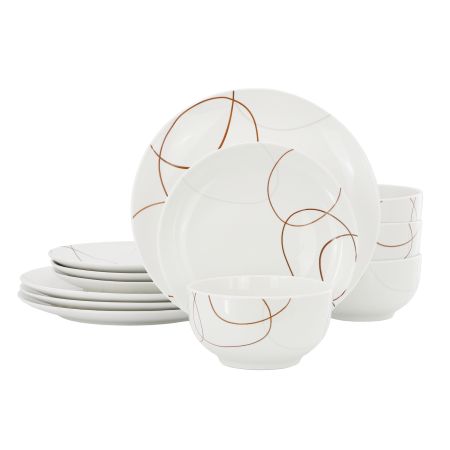 Elama Sydney 12 Piece Porcelain Dinnerware Set, Service for 4