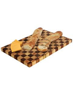 MegaChef 16.5 x 10.5 Inch Acacia Wood and Rubber Wood Checkered Cutting Board